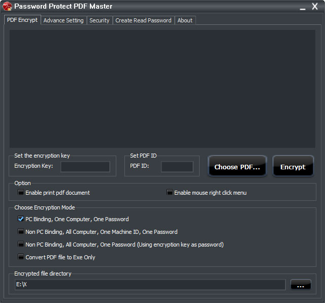 Password Protect PDF Master screen shot